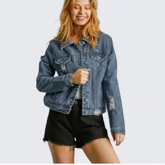 New distressed star denim jacket - Picture 5 of 12